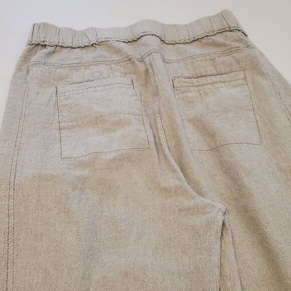 Hei Hei Anthropologie 100% Linen Francois Cropped Pull On Pants Size S Cream - Picture 4 of 8